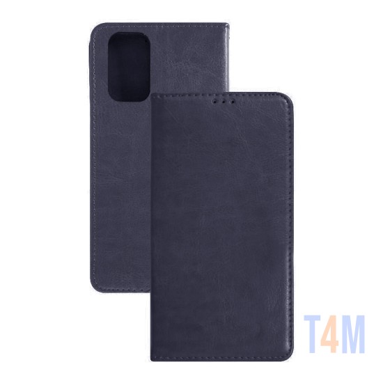 Leather Flip Cover with Internal Pocket For Oppo A74 Blue